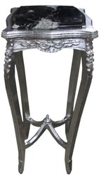 Tavolino barocco Casa Padrino con piano in marmo, argento antico 87 x 37 cm - Tavolo con fiori colorati