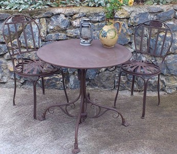 Casa Padrino Art Nouveau Garden Furniture Set - Different Colors - 3 Piece Garden Set with Table and 2 Chairs