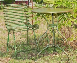 Casa Padrino Art Nouveau Garden Table & Garden Chair - Various Colors - Garden Furniture Set in Art Nouveau  