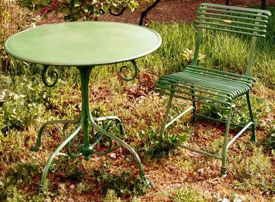 Casa Padrino Art Nouveau Garden Table & Garden Chair - Various Colors - Handmade Garden Furniture Set