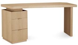 Casa Padrino Scrivania di Lusso Impiallacciatura Quercia Naturale L. 154 cm P. 60 cm A. 76 cm