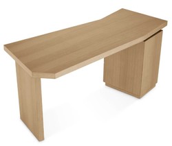 Casa Padrino Scrivania di Lusso Impiallacciatura Quercia Naturale L. 154 cm P. 60 cm A. 76 cm