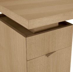 Casa Padrino Scrivania di Lusso Impiallacciatura Quercia Naturale L. 154 cm P. 60 cm A. 76 cm