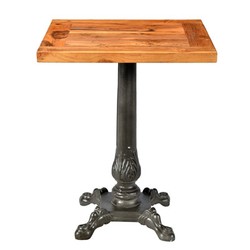 Tavolino / comodino di lusso Casa Padrino Art Nouveau in legno di teak / ferro 60 x 60 x H74 cm - Mobili da caffetteria ristorante Tavolino / comodino di lusso Casa Padrino Art Nouveau in legno di teak / ferro 60 x 60 x H74 cm - Mobili da caffetteria ristorante