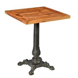 Tavolino / comodino di lusso Casa Padrino Art Nouveau in legno di teak / ferro 60 x 60 x H74 cm - Mobili da caffetteria ristorante Tavolino / comodino di lusso Casa Padrino Art Nouveau in legno di teak / ferro 60 x 60 x H74 cm - Mobili da caffetteria ristorante