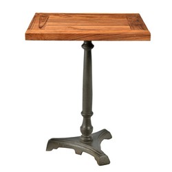Casa Padrino Art Nouveau table de luxe / table d'appoint en bois de teck / fer 60 x 60 x H74 cm Mod2 - Cafe Restaurant meubles Casa Padrino Art Nouveau table de luxe / table d'appoint en bois de teck / fer 60 x 60 x H74 cm Mod2 - Cafe Restaurant meubles