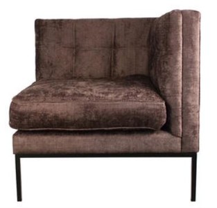 Casa Padrino Fauteuil d'angle de luxe en brun et noir, 83 x 83 x H. 83 cm, Siège élégant pour intérieurs raffinés