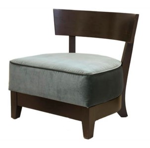Casa Padrino Luxury Lounge Club Armchair Dark Brown / Gray-Blue 73.5 x 66 x H. 74 cm - Luxury Collection