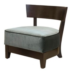 Casa Padrino Luxury Lounge Club Armchair Dark Brown / Gray-Blue 73.5 x 66 x H. 74 cm - Luxury Collection