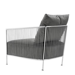 Casa Padrino luxury armchair Gray / Silver 69 x 77 x H 78 cm - Designer Hotel Furniture