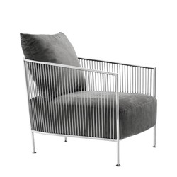 Casa Padrino luxury armchair Gray / Silver 69 x 77 x H 78 cm - Designer Hotel Furniture