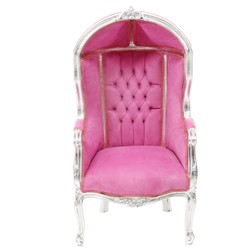 Casa Padrino Baroque Kids Ballon Throne Poltrona Pink / Silver - Poltrona Balloon Mobili barocchi Casa Padrino Baroque Kids Ballon Throne Poltrona Pink / Silver - Poltrona Balloon Mobili barocchi