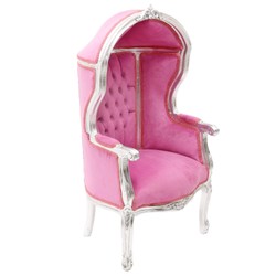 Casa Padrino Baroque Kids Ballon Throne Poltrona Pink / Silver - Poltrona Balloon Mobili barocchi Casa Padrino Baroque Kids Ballon Throne Poltrona Pink / Silver - Poltrona Balloon Mobili barocchi