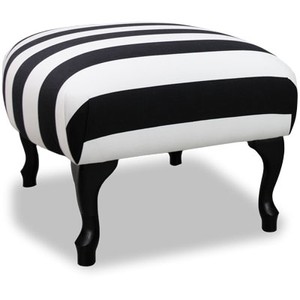 Casa Padrino Tabouret de luxe noir / blanc rayé / noir - Tabouret de style - meubles Casa Padrino Tabouret de luxe noir / blanc rayé / noir - Tabouret de style - meubles
