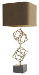 Casa Padrino Luxury Table Lamp Vintage Brass / Brown 40 x H. 98 cm - Designer Table Lamp