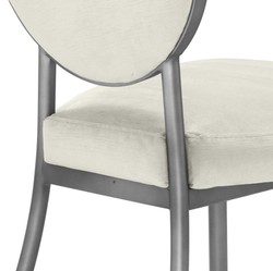 Casa Padrino sedia da pranzo argento opaco / grigio chiaro 57,5 x 60 x H. 91 cm - Arredamento di Lusso per la Sala da Pranzo