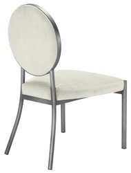 Casa Padrino sedia da pranzo argento opaco / grigio chiaro 57,5 x 60 x H. 91 cm - Arredamento di Lusso per la Sala da Pranzo