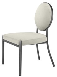 Casa Padrino sedia da pranzo argento opaco / grigio chiaro 57,5 x 60 x H. 91 cm - Arredamento di Lusso per la Sala da Pranzo