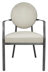 Casa Padrino Dining Chair with Armrests Matt Silver / Light Gray 60.5 x 60 x H. 91 cm - Luxury Dining Room Furniture