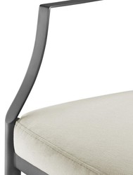 Casa Padrino Dining Chair with Armrests Matt Silver / Light Gray 60.5 x 60 x H. 91 cm - Luxury Dining Room Furniture