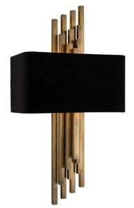 Casa Padrino aplique de pared vintage latón / negro 31 x H. 59 cm - Mobiliario de Hotel y Restaurante