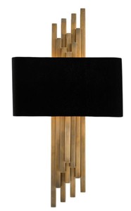 Casa Padrino Luxus Wandleuchte Vintage Messing / Schwarz 31 x H. 59 cm - Hotel & Restaurant Möbel