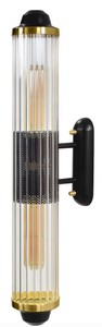 Casa Padrino Wandleuchte Messing / Schwarz 10,5 x 18 x H. 68,5 cm - Luxus Qualität