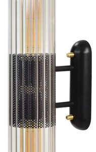 Casa Padrino Wandleuchte Messing / Schwarz 10,5 x 18 x H. 68,5 cm - Luxus Qualität