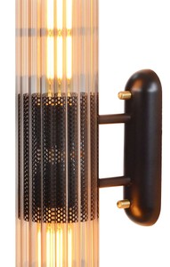 Casa Padrino Wandleuchte Messing / Schwarz 10,5 x 18 x H. 68,5 cm - Luxus Qualität