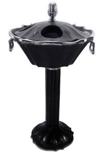 Refresco de vino Barroco Casa Padrino para 4 botellas de aluminio / plata antigua H 80 cm, diámetro 43 cm - decoración del hotel del titular del vino
