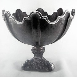 Casa Padrino Baroque Bowl Alluminio Nero / Argento H. 30, diametro 36 cm - stile antico