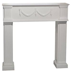 Casa Padrino Country House Style Fireplace Mantel Decorative High-Gloss White 120 x 30 x H. 120 cm