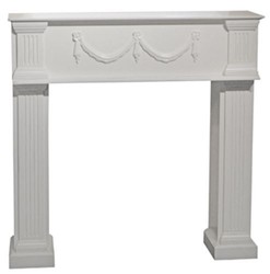 Casa Padrino Country House Style Fireplace Mantel Decorative High-Gloss White 120 x 30 x H. 120 cm