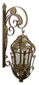Casa Padrino Farol de Pared Art Nouveau para Jardín y Terraza en Marrón, 29 x 47 x H. 93 cm