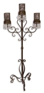 Casa Padrino Candelabro Estilo Art Nouveau Marrón 49 x 32 x H. 118 cm - Decoración para Jardín y Hogar