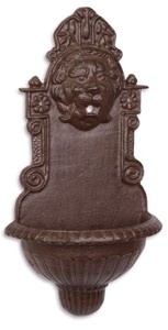 Casa Padrino Fuente de pared Art Nouveau en hierro fundido marrón 40,5 x 21,4 cm - Muebles de jardín & Decoración