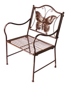 Casa Padrino Art Nouveau Children's Garden Chair in Iron Brown 43 x 39 x H. 67 cm