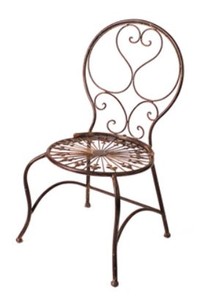 Casa Padrino Art Nouveau Children's Garden Chair in Brown Iron 34 x 33 x H. 66 cm