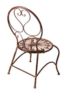 Casa Padrino Jugendstil Kinder Gartenstuhl aus Eisen in Braun 34 x 33 x H. 66 cm