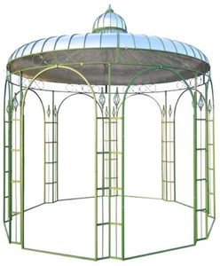Casa Padrino Pavilion Ø 325 x H. 350 cm - Various Colors - Garden Pavilion made of Wrought Iron with Galvanized Tin Roof