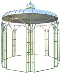 Casa Padrino Pavilion Ø 325 x H. 350 cm - Various Colors - Garden Pavilion made of Wrought Iron with Galvanized Tin Roof