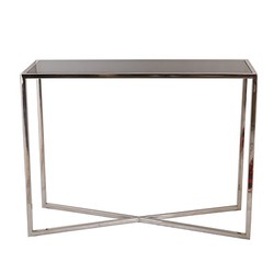 Console di design di Casa Padrino argento 100 x 35 xh. 75 cm - consolle con piano in vetro nero