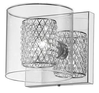Casa Padrino Lámpara de Pared Plata 13 x 14 x H. 13 cm - Aplique Moderno para Hotel y Restaurante en Metal y Cristal