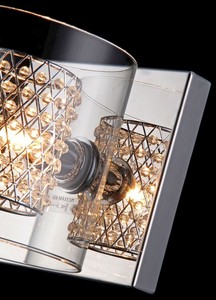 Casa Padrino Wandleuchte Silber 13 x 14 x H. 13 cm - Moderne Hotel & Restaurant Wandlampe aus Metall und Glas