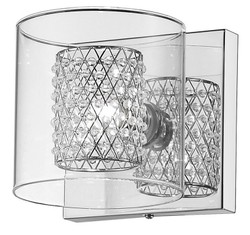 Casa Padrino Lampada da Parete Argento 13 x 14 x H. 13 cm - Moderna Luce per Hotel & Ristorante in Metallo e Vetro