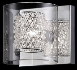 Casa Padrino Lampada da Parete Argento 13 x 14 x H. 13 cm - Moderna Luce per Hotel & Ristorante in Metallo e Vetro
