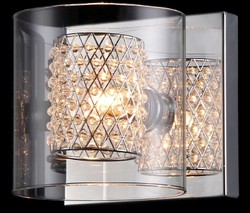 Casa Padrino Lampada da Parete Argento 13 x 14 x H. 13 cm - Moderna Luce per Hotel & Ristorante in Metallo e Vetro