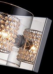 Casa Padrino Lampada da Parete Argento 13 x 14 x H. 13 cm - Moderna Luce per Hotel & Ristorante in Metallo e Vetro