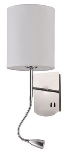 Casa Padrino Applique Murale Argent / Crème 16 x 16 x H. 35 cm - Lampe avec liseuse flexible