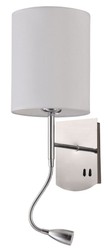 Casa Padrino Applique Murale Argent / Crème 16 x 16 x H. 35 cm - Lampe avec liseuse flexible